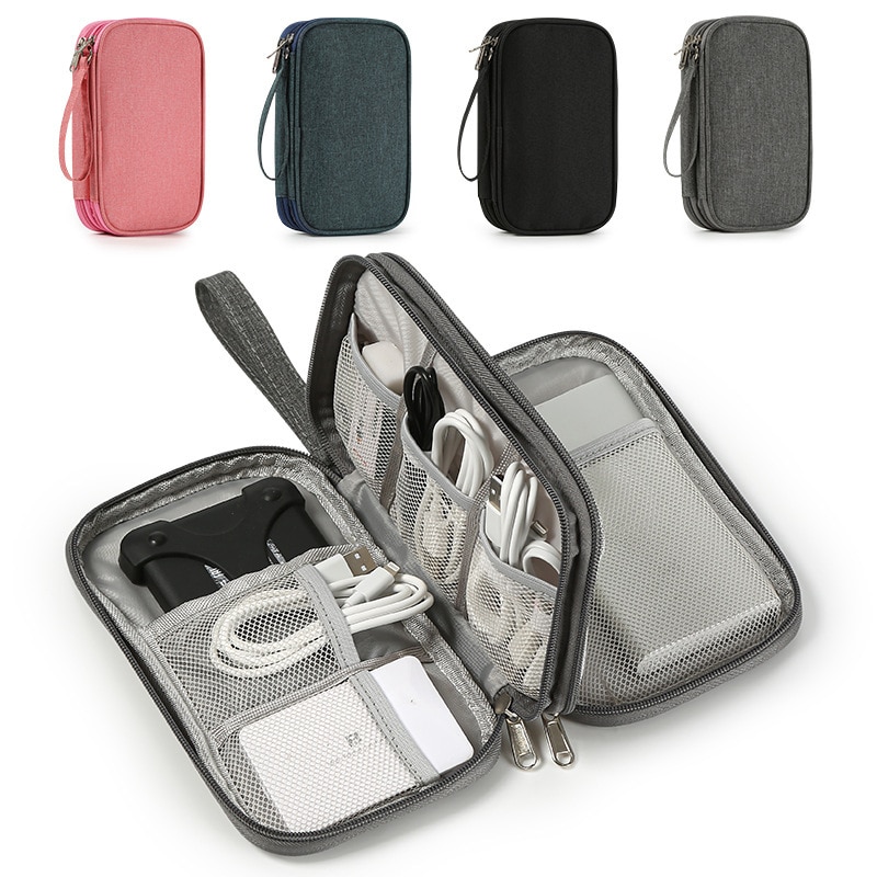 여행용 휴대용 전자 디지털 제품 스토리지, USB 데이터 케이블 코드, 이어폰 데스크 정리함 헤드셋, 충전 보물 상자 가방